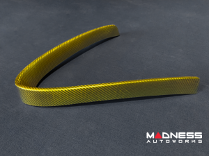 Alfa Romeo Giulia Front V Shield Grill Frame + Emblem Frame Kit - Carbon Fiber - Yellow Matte Finish